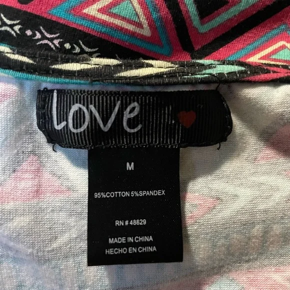 Love Aztec short sleeve mini dress size Medium multicolored - Picture 3 of 4